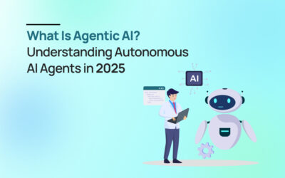 Illustration of autonomous AI agents navigating digital environments independently with minimal human input
